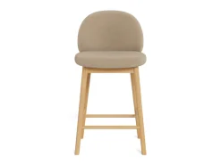 ACTONA GROUP Barhocker »Sophia - Bequemer Barstuhl aus Eiche mit Fußstütze & Rückenlehne« Set, 2 Stk. tlg. Skandinavisches Design, Sitz aus Stoff, für Küche & Essbereich