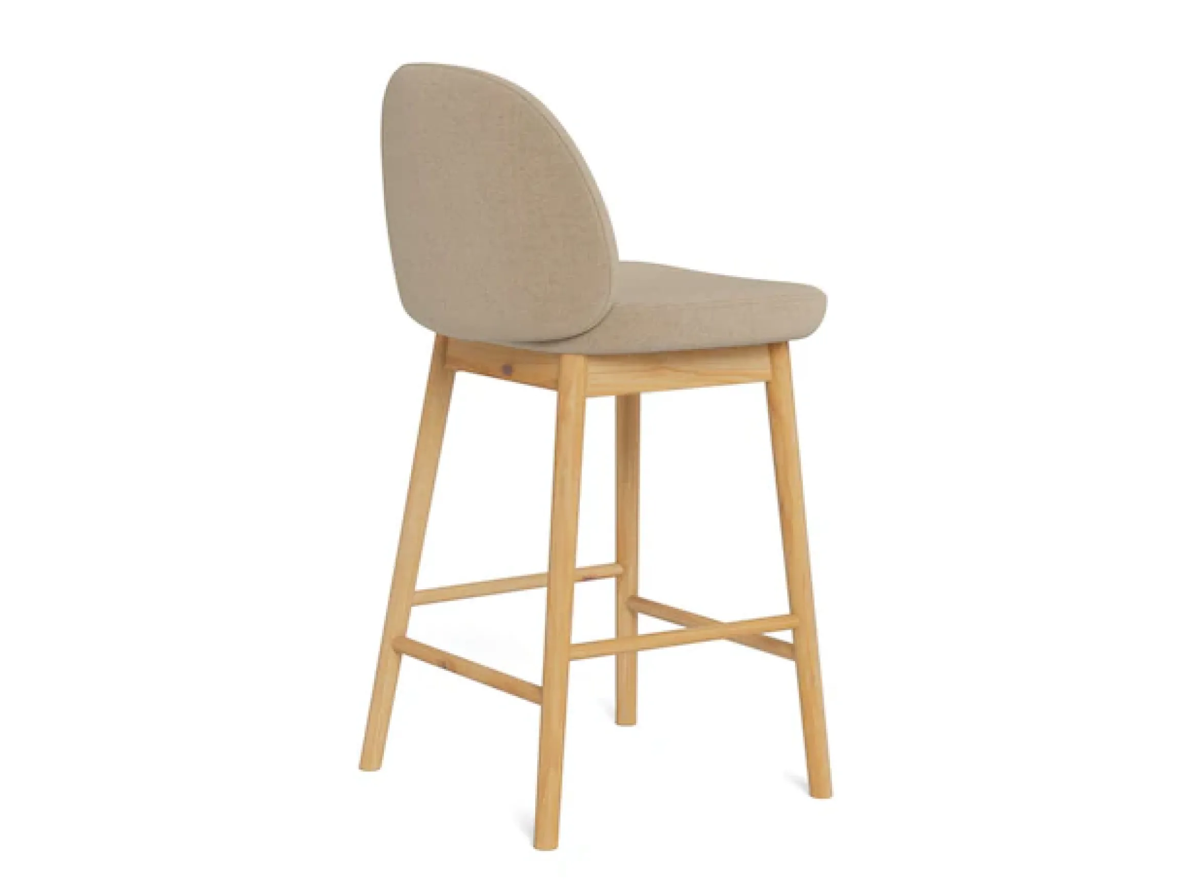 ACTONA GROUP Barhocker »Sophia - Bequemer Barstuhl aus Eiche mit Fußstütze & Rückenlehne« Set, 2 Stk. tlg. Skandinavisches Design, Sitz aus Stoff, für Küche & Essbereich