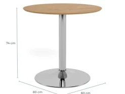 ACTONA GROUP Bartisch »Ibiza, Bistrotisch« Tisch,Eiche,Chrom Stahl,80x74cm