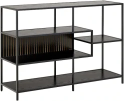 ACTONA GROUP Bücherregal »Seaford, Standregal, Regal, Raumteiler« 114x35x78 cm,schwarzer Stahlrahmen, 5 Regale, Wendemodul, Breite 114 cm