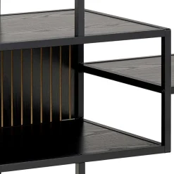 ACTONA GROUP Bücherregal »Seaford, Standregal, Regal, Raumteiler« 114x35x78 cm,schwarzer Stahlrahmen, 5 Regale, Wendemodul, Breite 114 cm