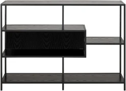 ACTONA GROUP Bücherregal »Seaford, Standregal, Regal, Raumteiler« 114x35x78 cm,schwarzer Stahlrahmen, 5 Regale, Wendemodul, Breite 114 cm