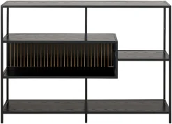 ACTONA GROUP Bücherregal »Seaford, Standregal, Regal, Raumteiler« 114x35x78 cm,schwarzer Stahlrahmen, 5 Regale, Wendemodul, Breite 114 cm