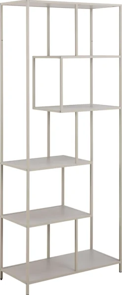 ACTONA GROUP Bücherregal »Seaford, Standregal, Regal, Raumteiler« 77x35x185 cm,grauer Stahlrahmen, asymmetrisch, Breite 77 cm