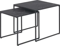 ACTONA GROUP Beistelltisch »Infinity« Set, 3 Stück,Satz mit Tischen, Schlittenbeine aus schwarzem Metall, (Set, 2 st)