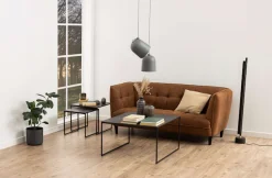 ACTONA GROUP Beistelltisch »Infinity« Set, 3 Stück,Satz mit Tischen, Schlittenbeine aus schwarzem Metall, (Set, 2 st)