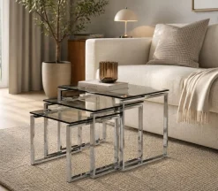 ACTONA GROUP Beistelltisch »Katrine 3er Set, moderne Glas Satztische, zeitloses Design« Set, Couchtisch, Sofatisch, OTTOs Choice,OTTOs Choice, Platzsparend, stilvoll & flexibel kombinierbar