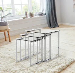 ACTONA GROUP Beistelltisch »Katrine 3er Set, moderne Glas Satztische, zeitloses Design« Set, Couchtisch, Sofatisch, OTTOs Choice,OTTOs Choice, Platzsparend, stilvoll & flexibel kombinierbar