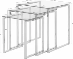 ACTONA GROUP Beistelltisch »Katrine 3er Set, moderne Glas Satztische, zeitloses Design« Set, Couchtisch, Sofatisch, OTTOs Choice,OTTOs Choice, Platzsparend, stilvoll & flexibel kombinierbar