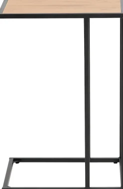 ACTONA GROUP Beistelltisch »Seaford, Rechteckig, Scandi Design, matte Wildeichenoptik, Modern« Wohnzimmertisch, kleiner Tisch, matte schwarze Metallbeine, H: 63 cm