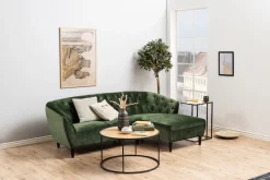 ACTONA GROUP Beistelltisch »Seaford, Rechteckig, Scandi Design, matte Wildeichenoptik, Modern« Wohnzimmertisch, kleiner Tisch, matte schwarze Metallbeine, H: 63 cm