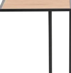 ACTONA GROUP Beistelltisch »Seaford, Rechteckig, Scandi Design, matte Wildeichenoptik, Modern« Wohnzimmertisch, kleiner Tisch, matte schwarze Metallbeine, H: 63 cm