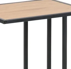 ACTONA GROUP Beistelltisch »Seaford, Rechteckig, Scandi Design, matte Wildeichenoptik, Modern« Wohnzimmertisch, kleiner Tisch, matte schwarze Metallbeine, H: 63 cm