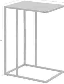 ACTONA GROUP Beistelltisch »Seaford, Rechteckig, Scandi Design, matte Wildeichenoptik, Modern« Wohnzimmertisch, kleiner Tisch, matte schwarze Metallbeine, H: 63 cm