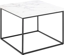 ACTONA GROUP Couchtisch »Barossa, Wohnzimmer-Tisch, quadratisch, in Steinoptik, Modern« Steinoptik, schwarze Stahlbeine, in mehreren Varianten, B: 60 cm