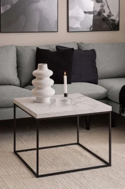 ACTONA GROUP Couchtisch »Barossa, Wohnzimmer-Tisch, quadratisch, in Steinoptik, Modern« Steinoptik, schwarze Stahlbeine, in mehreren Varianten, B: 60 cm