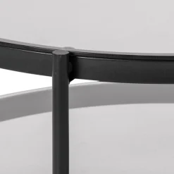 ACTONA GROUP Couchtisch »Bayern« Rauchfarbene Glastischplatte, Metallgestell, Ablageboden, runde Form
