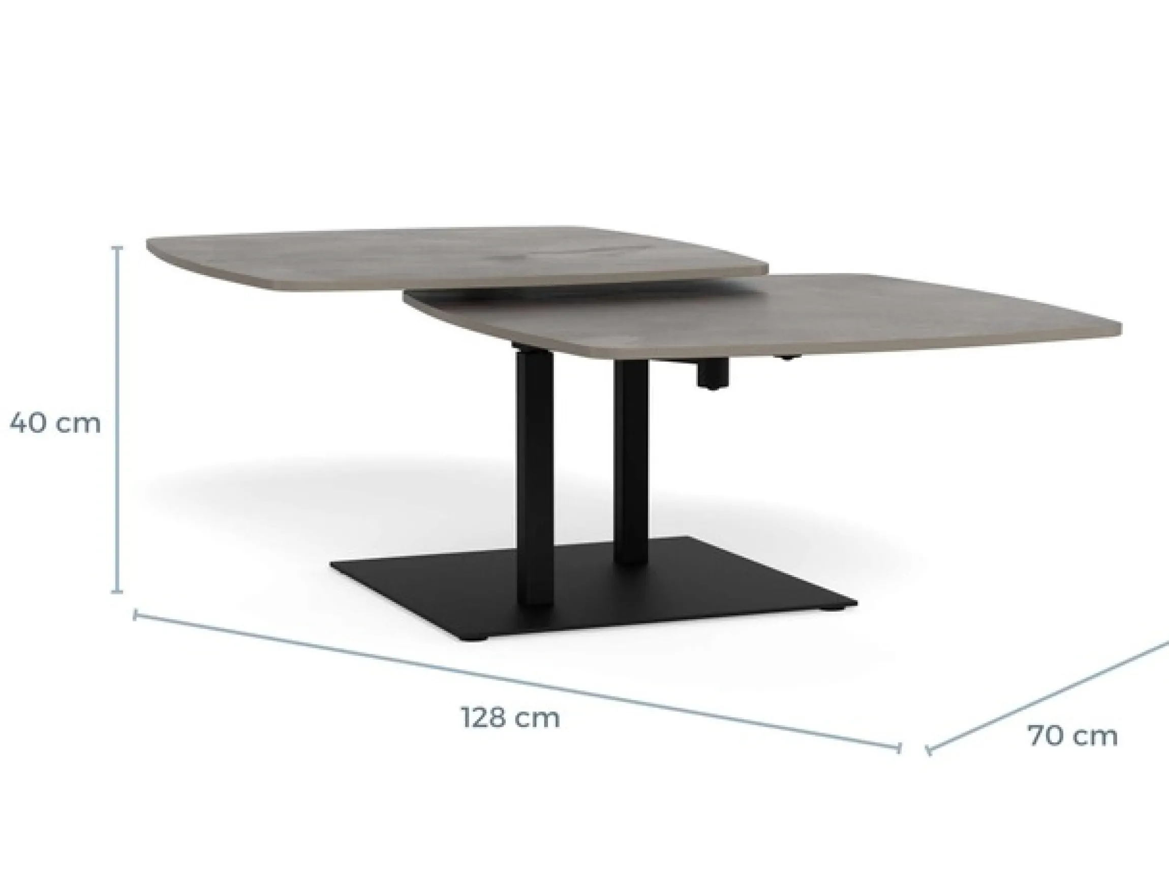 ACTONA GROUP Couchtisch »Carballo« Tisch, grau, Rotation,122x70x40cm