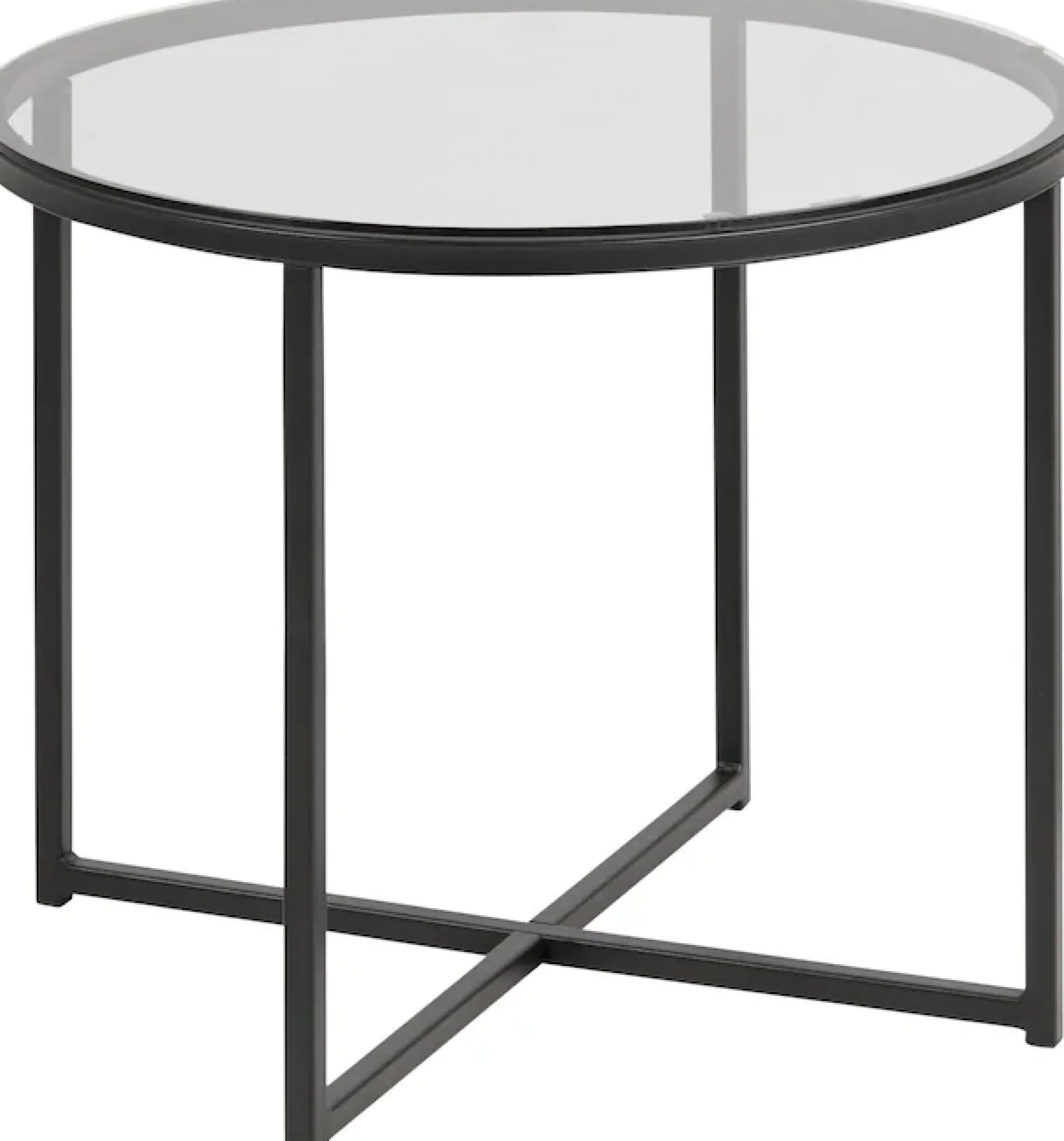 ACTONA GROUP Couchtisch »Conrad, runder Kaffeetisch, Scandi design, B: 55« Couchtisch, Sofatisch, OTTOs Choice,Tischplatte aus gerauchtem Glas, schwarzes Metallgestell, H: 45 cm