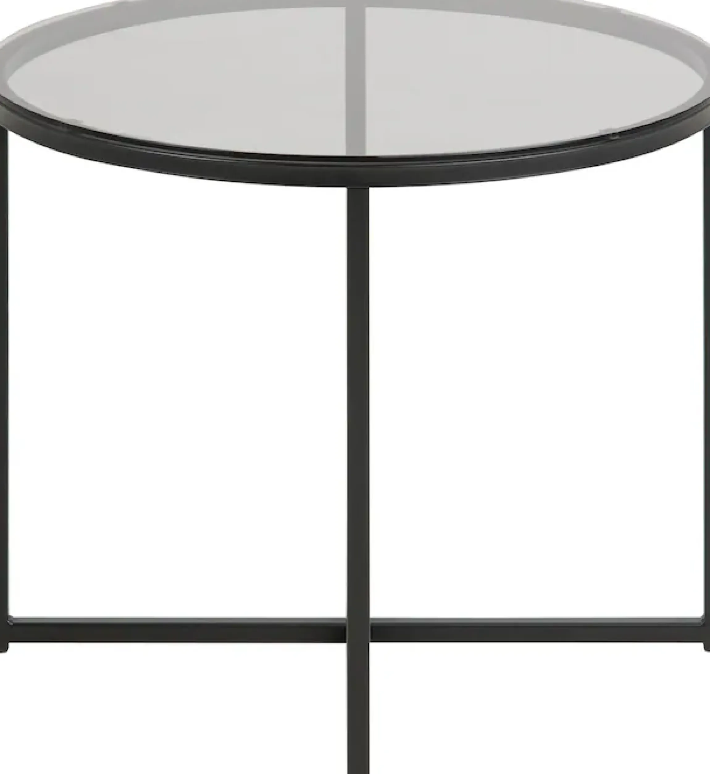 ACTONA GROUP Couchtisch »Conrad, runder Kaffeetisch, Scandi design, B: 55« Couchtisch, Sofatisch, OTTOs Choice,Tischplatte aus gerauchtem Glas, schwarzes Metallgestell, H: 45 cm