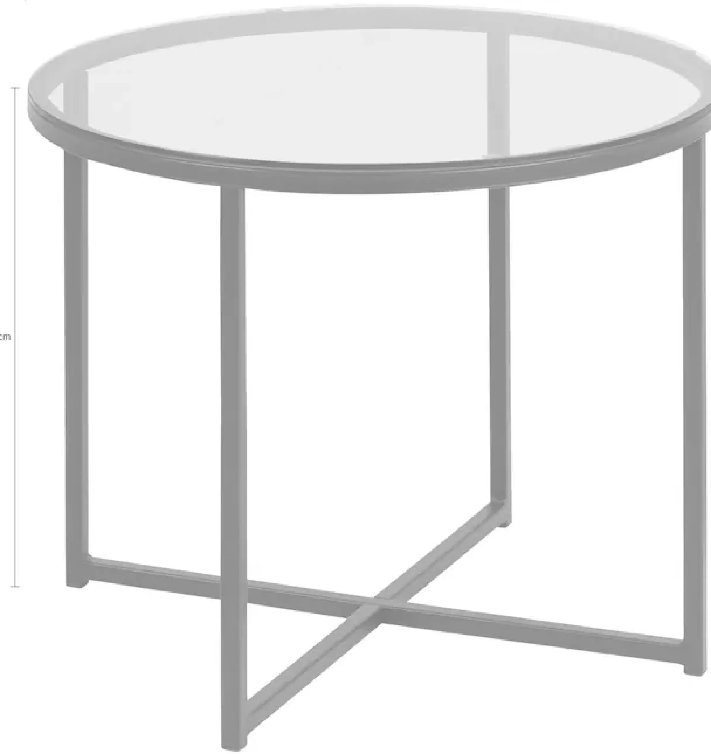 ACTONA GROUP Couchtisch »Conrad, runder Kaffeetisch, Scandi design, B: 55« Couchtisch, Sofatisch, OTTOs Choice,Tischplatte aus gerauchtem Glas, schwarzes Metallgestell, H: 45 cm