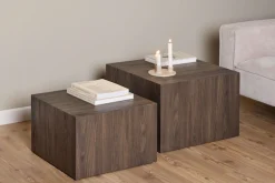 ACTONA GROUP Couchtisch »Dice« Set, Im Set 2 Stück, 2 Stk. tlg. Couchtischsatz, Schwartz Ocean rau Papier, 2 stk, 58x58x40cm