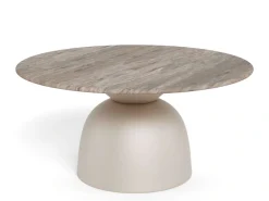 ACTONA GROUP Couchtisch »Ferrol Beistelltisch– stilvoll & modern mit eleganter Marmorplatte« Rund. Brauner Cocoa Marmor, mattes Bronze-Stahlgestell. Ø: 80 cm