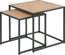 ACTONA GROUP Couchtisch »Seaford« Beistelltisch, Sofatisch, OTTOs Choice,Couchtisch-Set, Wildeiche-Optik, Gestell aus Stahl, Satz mit 2 Teilen