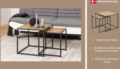 ACTONA GROUP Couchtisch »Seaford« Beistelltisch, Sofatisch, OTTOs Choice,Couchtisch-Set, Wildeiche-Optik, Gestell aus Stahl, Satz mit 2 Teilen