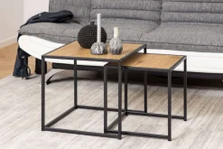 ACTONA GROUP Couchtisch »Seaford« Beistelltisch, Sofatisch, OTTOs Choice,Couchtisch-Set, Wildeiche-Optik, Gestell aus Stahl, Satz mit 2 Teilen