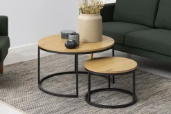 ACTONA GROUP Couchtisch »Spiro 2er Set, rund – modern & stilvoll kombinieren, zeitloses Design« Couchtisch, Beistelltisch, 2 Stk. tlg. OTTOs Choice Holzoptik, pflegeleicht & robustes Metallgestell