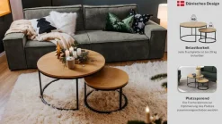 ACTONA GROUP Couchtisch »Spiro 2er Set, rund – modern & stilvoll kombinieren, zeitloses Design« Couchtisch, Beistelltisch, 2 Stk. tlg. OTTOs Choice Holzoptik, pflegeleicht & robustes Metallgestell