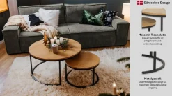 ACTONA GROUP Couchtisch »Spiro 2er Set, rund – modern & stilvoll kombinieren, zeitloses Design« Couchtisch, Beistelltisch, 2 Stk. tlg. OTTOs Choice Holzoptik, pflegeleicht & robustes Metallgestell