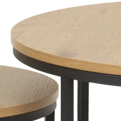 ACTONA GROUP Couchtisch »Spiro 2er Set, rund – modern & stilvoll kombinieren, zeitloses Design« Couchtisch, Beistelltisch, 2 Stk. tlg. OTTOs Choice Holzoptik, pflegeleicht & robustes Metallgestell