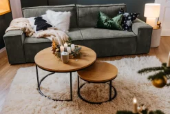 ACTONA GROUP Couchtisch »Spiro 2er Set, rund – modern & stilvoll kombinieren, zeitloses Design« Couchtisch, Beistelltisch, 2 Stk. tlg. OTTOs Choice Holzoptik, pflegeleicht & robustes Metallgestell