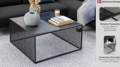 ACTONA GROUP Couchtisch »Strington, Marmoroptik schwarz - modern & stilvoll, pflegeleicht« Couchtisch, Beistelltisch, Kaffeetisch,OTTOs Choice,Glasplatte & Metallgestell, verschiedeneFormen