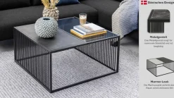 ACTONA GROUP Couchtisch »Strington, Marmoroptik schwarz - modern & stilvoll, pflegeleicht« Couchtisch, Beistelltisch, Kaffeetisch,OTTOs Choice,Glasplatte & Metallgestell, verschiedeneFormen