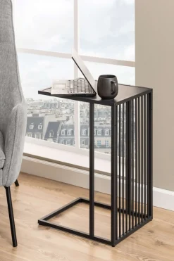 ACTONA GROUP Couchtisch »Strington Beistelltisch, Belastbarkeit bis 20 kg, verschiedene Größen« Ecktisch, Metalllamellen, in verschiedene Tischplatten, pflegeleicht
