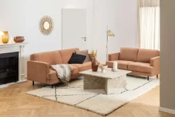 ACTONA GROUP Couchtisch »Vega« Couchtisch,V-förmig Gestell ,matt Latte lackiert Marmor, 90x90x42 cm