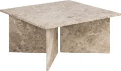 ACTONA GROUP Couchtisch »Vega« Couchtisch,V-förmig Gestell ,matt Latte lackiert Marmor, 90x90x42 cm