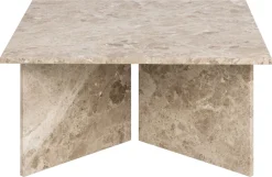 ACTONA GROUP Couchtisch »Vega« Couchtisch,V-förmig Gestell ,matt Latte lackiert Marmor, 90x90x42 cm