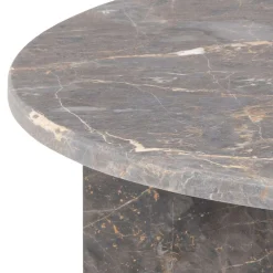 ACTONA GROUP Couchtisch »Vega« Rund Couchtisch, V-förmig Gestell matt braun lackiert Marmor, Ø90x42cm