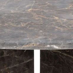 ACTONA GROUP Couchtisch »Vega« Rund Couchtisch, V-förmig Gestell matt braun lackiert Marmor, Ø90x42cm