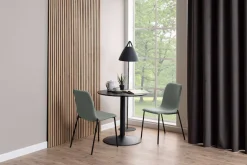 ACTONA GROUP Esstisch »Ibiza, Runder Küchentisch - pflegeleicht, platzsparend & robust« Tisch, Tulpentisch, 1 Stk. tlg. Cafetisch, Esstisch rund Ø 80 cm, Schwarz, mit Trompete Gestell