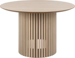 ACTONA GROUP Esstisch »Linley Tisch, Wohnzimmertisch, Säulengestell,« Rund, Eichenfurnier geölt, Lamellenfront, Ø: 120 cm