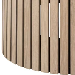 ACTONA GROUP Esstisch »Linley Tisch, Wohnzimmertisch, Säulengestell,« Rund, Eichenfurnier geölt, Lamellenfront, Ø: 120 cm