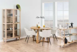ACTONA GROUP Esstisch »Malika, Runder Tisch, Kreuzfußgestell, furnierter geölter Eiche« Für das Esszimmer, pflegeleicht, Sitzplatz für 4 Personen, Ø: 120 cm