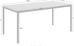 ACTONA GROUP Esstisch mit Gestell aus pulverbeschichtetem Metall, Breite 160 cm