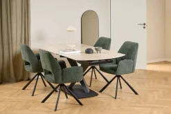 ACTONA GROUP Esstisch »Morellla, Speisetisch, Tisch« Esstisch, Keramikplatte, oval, Drehfunktion, Stahlfuß, 6–8 Sitzplätze