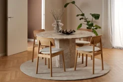ACTONA GROUP Esstisch »Naxos aus einzigartigem Marmor, stillvolles und dänisches Design« robuster sechseckige Sockel, unikat, runder Esstisch, Ø130x75cm